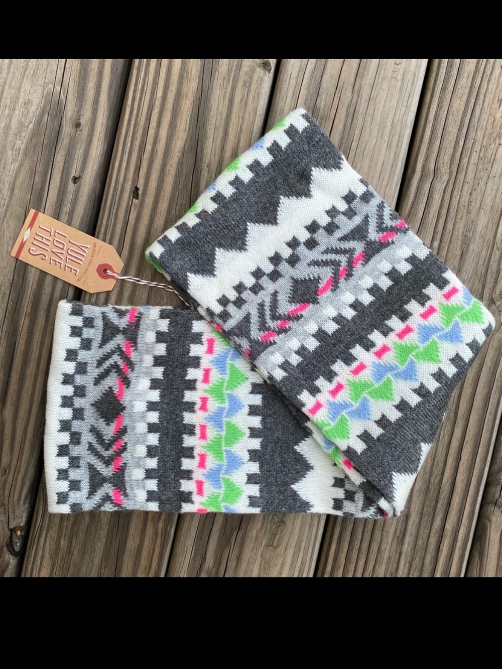 American Eagle Knit Infinity Striped Scarf